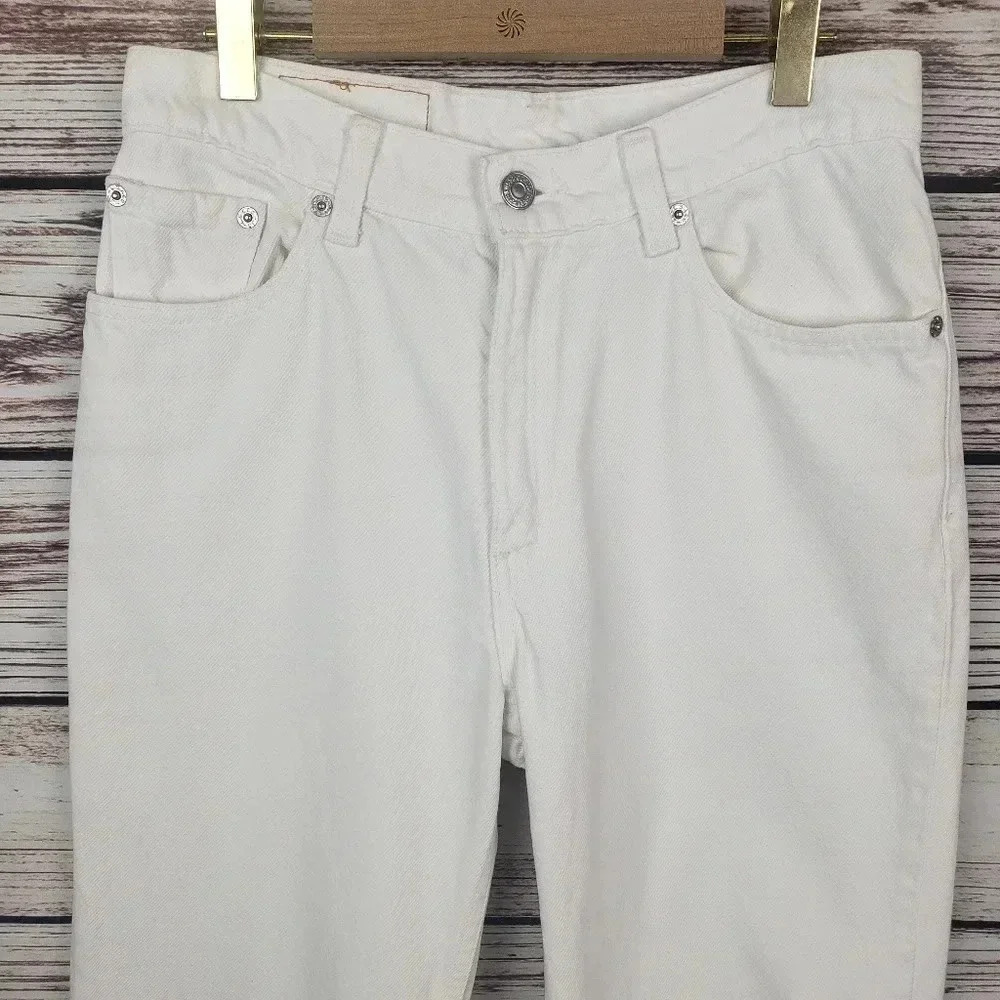 Levis 9 Jr/28" Vtg 512 White High Rise Mom Jeans - Picture 3 of 12